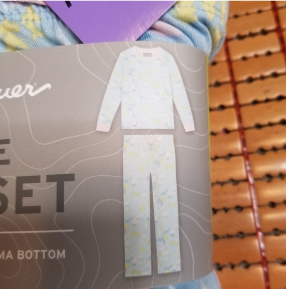 Eddie Bauer Pajama 3 Piece Sleep Set Robe Long Sleeves - Picture 3 of 4